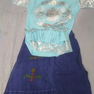 Jeans Frock Top For Girls