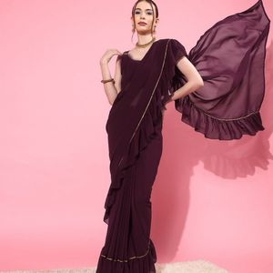 FRILL SAREE  DESIGN