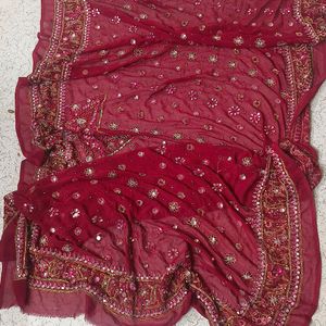 Haivy Duppatta Burgandi Colour