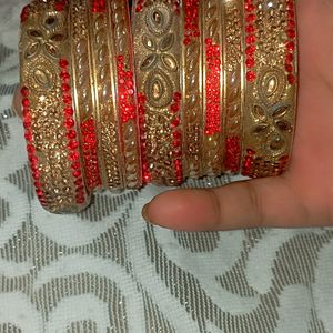 Red Stone Bangles Set