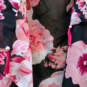 New Boho Beachy Shrug Cherry Blossoms