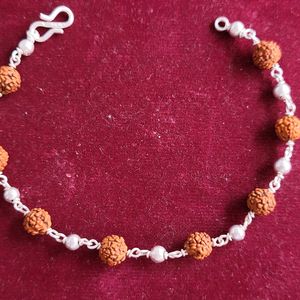 Silver Rudraksh Trendy Rakhi / Bracelet