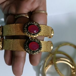 Micro Gold Polish Bangles 3pair