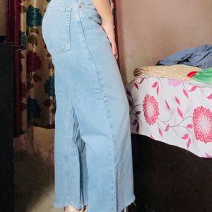 Denim Blue Wide Leg Jeans