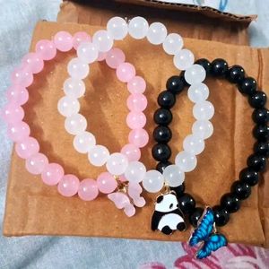 Panda And Butterfly Pendent , Bracelet