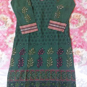 WOMEN COTTON SILK STRAIGHT KURTA SET