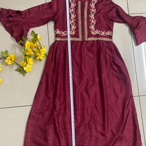 Cottinfab Maroon Kurta Set