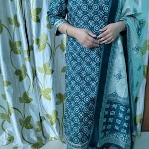 Viscose Rayon Kurta Pant And Dupatta For Women 😍