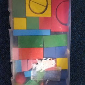 Colourful Building Blocks With Box