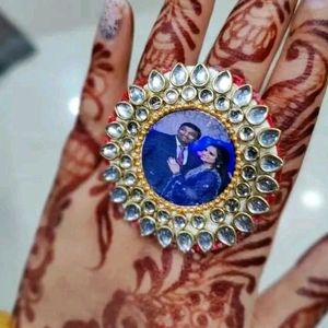 Handmade Kundan With Photo Ring