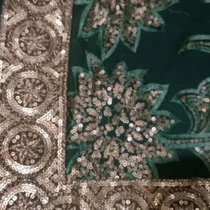 Grand Dark Green Shade Saree