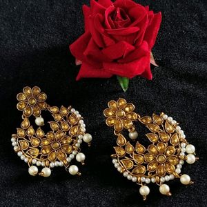 GOLD NAVRATRI DESIGNER EARRINGS