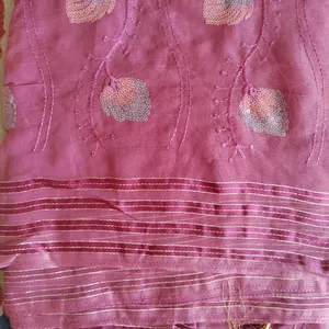 Onion Saree With Sequence Embroidery