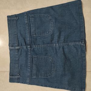 DENIM SKIRT MID BUTTON