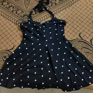 Black Sexy party Dress. Mini Dress. Polka Dots