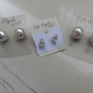 Combo Of 3 Ad Stone Studs