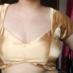 backless golden blouse padded