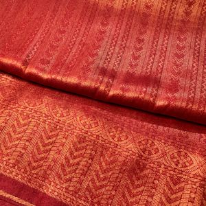 Redish Maroon New Banarasi Soft Silk Saree