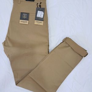 Kedar 1096 Men's Ecru Brown NarrowFit Soft Trouser