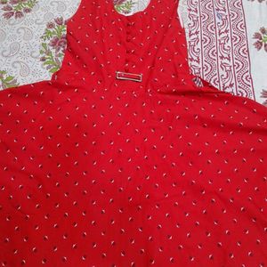 5to 6 Year Long Red Frock Dress