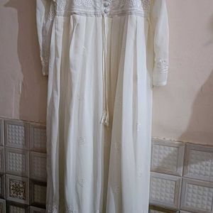 Off White Anarkali Kurti