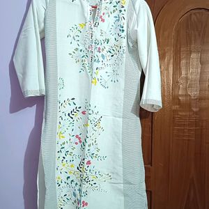 Office Wear Straight White Kurta