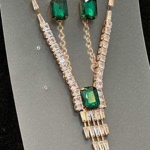 Gold Green Diamond Set