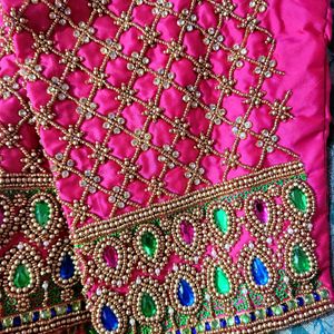 Pattu Saree With Heavy Maggam Blouse