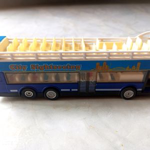 New DieCast Pull Back Open Double Deck Bus