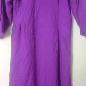 Purple plain kurta