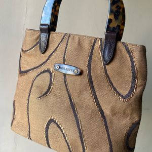 Mulberry Tapestry And Lucite Handle Bag