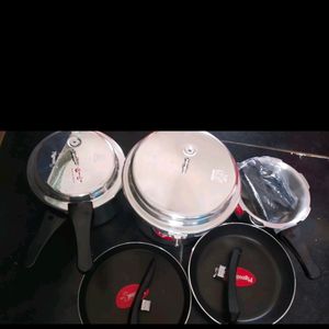 Pigeon 5 Pieces( Cookers 3,5,2l+ Tawa+ Pan Brand N