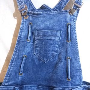 Blue Denim Dungaree For Women