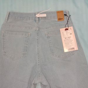 Light Blue High Waist Jeans Wide Leg