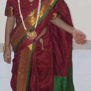 Readymade Nauvari Saree (Red)