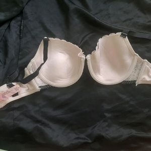 Baby Pink With Black Strap Bra