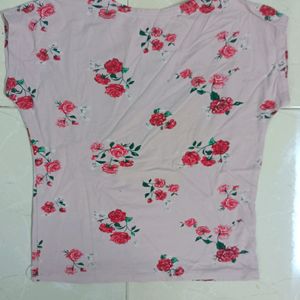 A Cute Pink Flower Crop Top