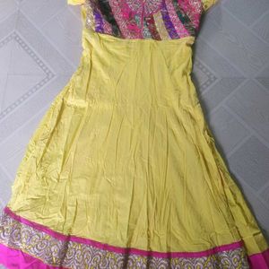 Yellow And Pink Anarkali