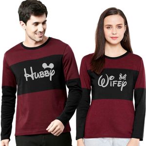 Pack of 2 Couple Typography RoundNeck Poly Cotton