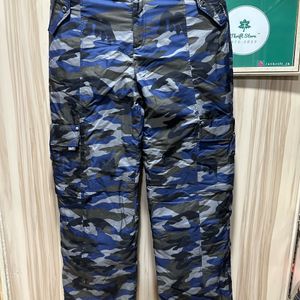 L Brenn Waterproof Blue Camo Print Ski Pants