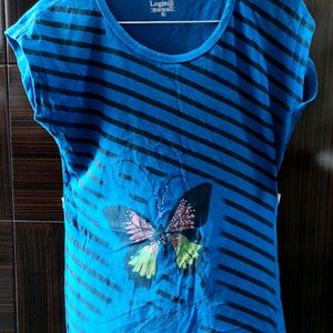 Blue Color Daily Wear Tshirt