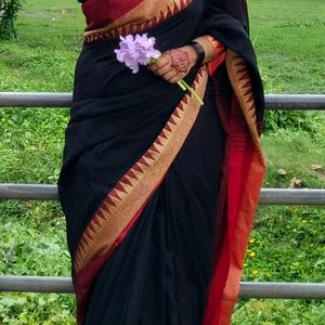 Black And Red Saree