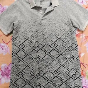 Spunk Light Grey Polo T Shirt For Men