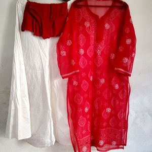 Beautiful Lucknowi Chikankari Kurti Set Size issue