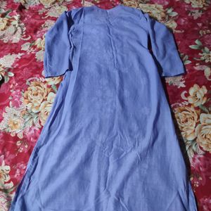 Lavendar Colour Chickenkari Work Cotton Kurti new