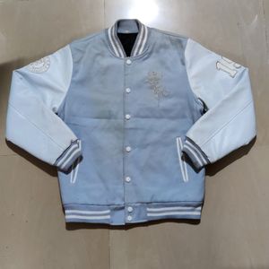 Korean Vintage Leather Varsity