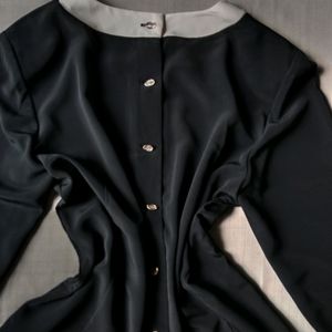 New Premium Korean Black Satin Shirt