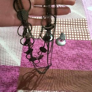 Multilayer Oxidised Silverchain Set