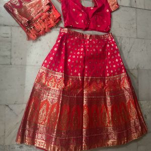 HEAVY BRIDAL BANARSI SILK LEHNGA BROCADE WORK