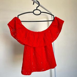 Off Shoulder Red Top